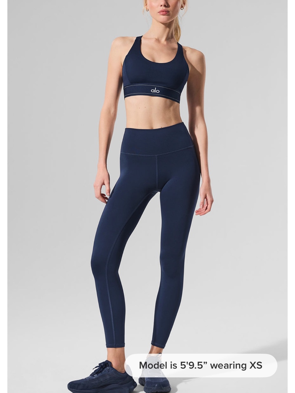 ALO Yoga Navy High-Waist Leggings (7/8 length)